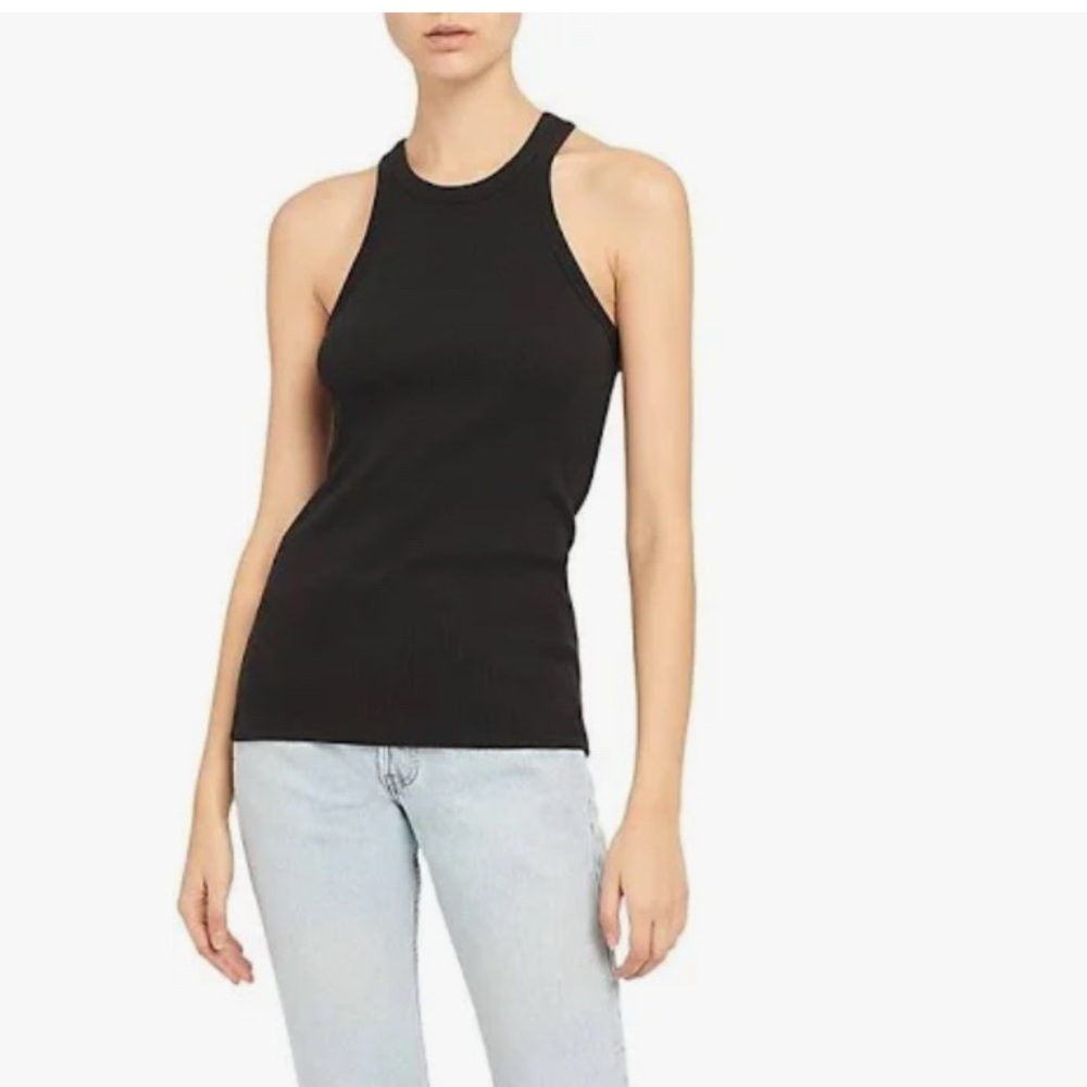 Theory Black Women's Racerback Ribbed Tank Top _NWT